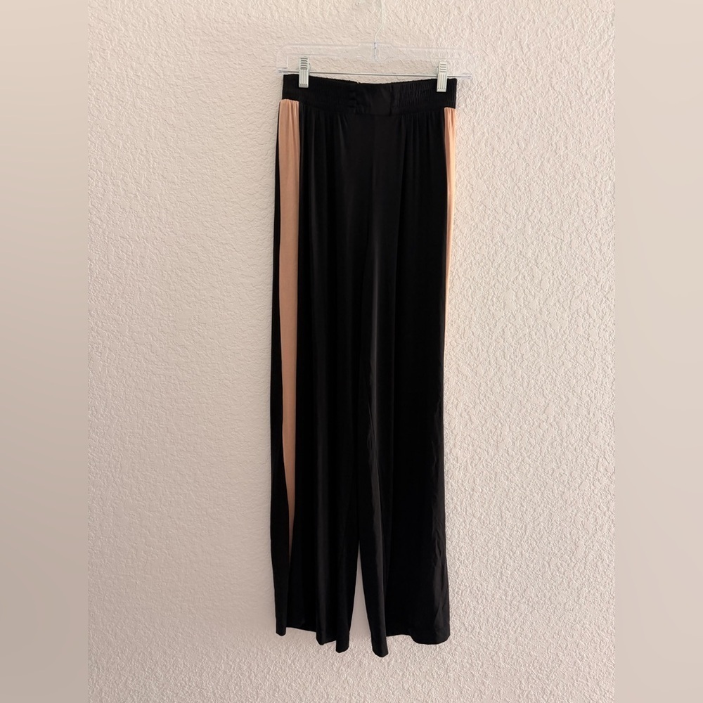 ZARA Sport Black & Tan Wide Leg Pants Athleisure Street Style